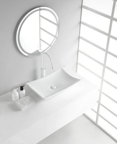 Wiesbaden Scala waskom rechthoekig 56 x 37 x 10,5 cm keramiek glans wit