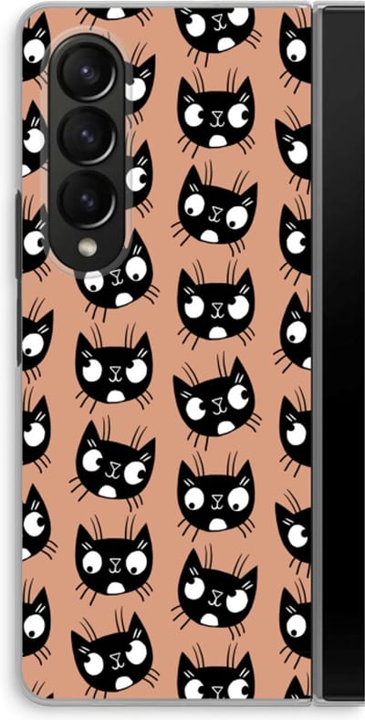 Case Company® - Hoesje geschikt voor Samsung Galaxy Z Fold4 hoesje - Kat - Soft Cover Telefoonhoesje - Bescherming aan alle Kanten en Schermrand