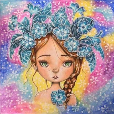 Cartoon meisje 5D DIY diamant schilderij Cartoon prinses icoon 3D diamant kruissteek 30X30CM brown