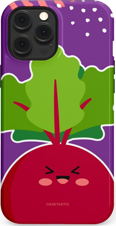 Casetastic Hoesje Geschikt voor Apple iPhone 12 Pro Max Magsafe - Stijlvolle Beschermende Duo-layer Case - Kawaii Groenten Look