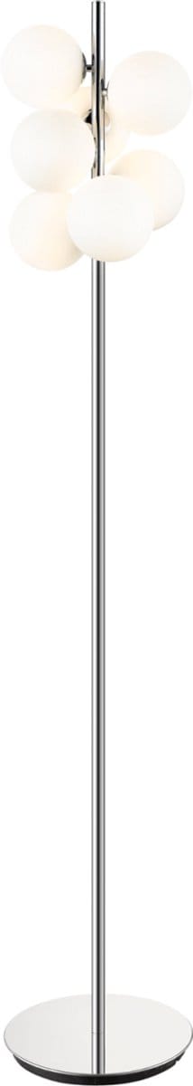 Kosilum - Nicolea - Vloerlamp - Wit/Zilver - Metaal en glas