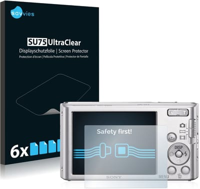 Savvies - Screenprotector voor Sony Cyber-Shot DSC-W830 - Folie Beschermfolie transparant 6 Stuks