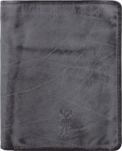Jack Kinsky Nelson Portemonnee RFID Leer 10 cm - Jongens - Staand formaat - anthrazit