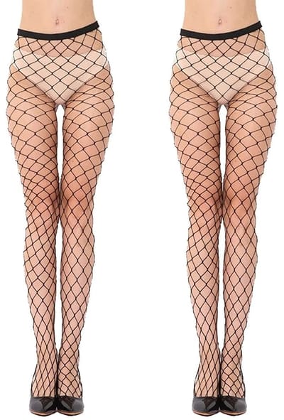 aladdien - Netkousen - Panty voor Dames - Ademend en Rekbaar - Zwart - Modeaccessoire - Perfect voor Rokken en Shorts - 2 Paar