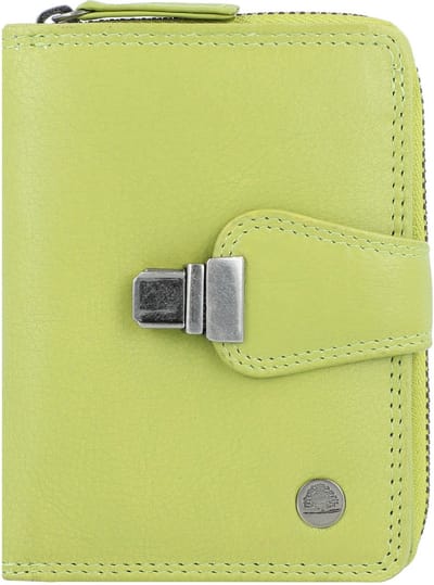 Greenburry Sponsachtig portefeuille leer 9 cm - Dames - Staand formaat - sea green