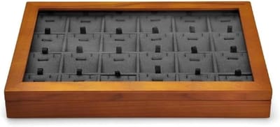 Houten Sieradendoos - Opbergdoos Ringendoos - Sieraden Organiseren - Transparant Deksel - Groot Formaat - Beige