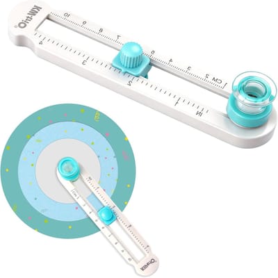 Verstelbare cirkelsnijder 2-20 cm voor nauwkeurig knutselwerk, papier, kaarten en fotopapier, 360° draaibaar en draagbaar voor veelzijdig gebruik