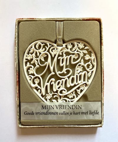 H&&H - Inspirerende woorden - Hanger - Mijn Vriendin - Gift - Hart - Vriendschap - Spreuken - Spreuktegel