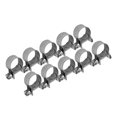 Dailygoods- Slangklem 10 Stuks - Roestvrij Staal - Mini Slangklemmen - Diameter 6-20 mm - Voor Dunne Slangen - Glad Gepolijst Oppervlak