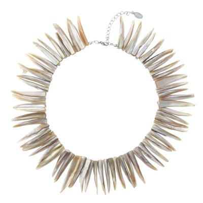 Behave Schelpen Ketting - Nikkelvrij, Natuurlijke Licht Bruine en Beige Kleuren, Boho Chic Eco-stijl