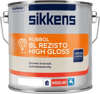 Sikkens Rubbol BL Rezisto High Gloss Wit - 2,5 liter wit- Lakverf - Dekkend - Binnen - Hoogglans -