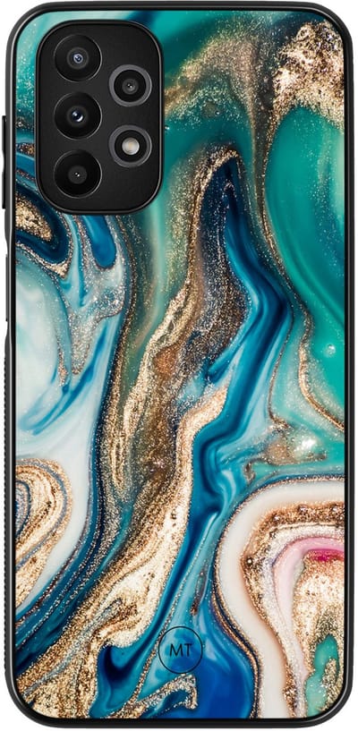 Hoesje geschikt voor Samsung Galaxy A13 4G - Magic marble - TPU Hard Case Backcover - Multi, Groen - Mooie Telefoonhoesjes