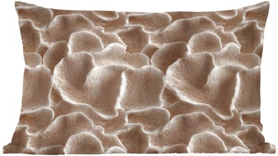 Sierkussens - Kussentjes Woonkamer - 60x40 cm - Waaiervorm - Beige - Vezel textuur