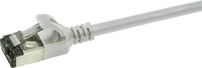 LogiLink CQ9012S RJ45 Netwerkkabel, patchkabel CAT 6A U/FTP 0.30 m Grijs Extreem dun, Vlambestendig, Flexibel, Folie afscherming, Halogeenvrij, Snagless,