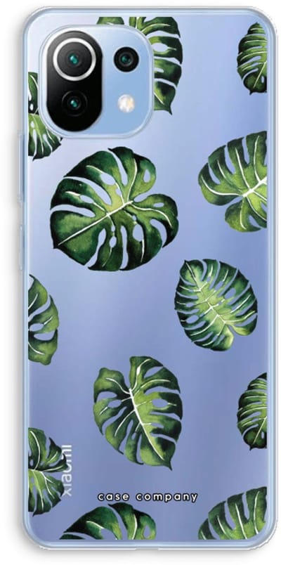 Case Company® - Hoesje geschikt voor Xiaomi Mi 11 Lite hoesje - Tropische bladeren - Soft Cover Telefoonhoesje - Bescherming aan alle Kanten en Schermrand
