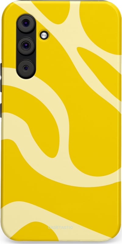 Casetastic Hoesje Geschikt voor Samsung A54 (5G) - Stijlvolle Beschermende Duo-layer Case - Citroen Gele Zonnestraal