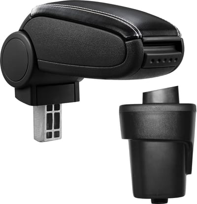 Armsteun-Opel Karl-2015-kunstleer-zwart+wit stiksel