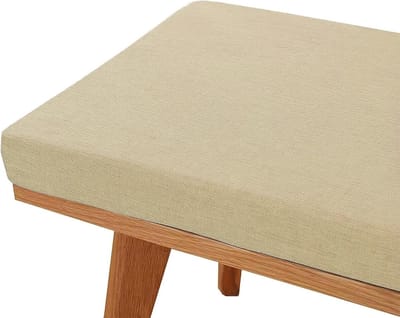Bankkussen - Terraskussen Stoelkussen - Buiten Zitten - Antislip Bandjes - 112 x 50 cm - Beige