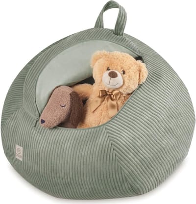 Zitzakhoes Kinderen - Speelgoedopslag Organizer - Kamer Opruimen - 2-in-1 Zitzak Functie - 82x82x50 cm - Groen