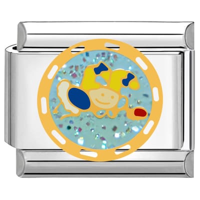 Quiges - Schakel - Bedel - 9mm - charms - Baby - Geschikt voor - armband - Schakelarmband - italy bedels armband