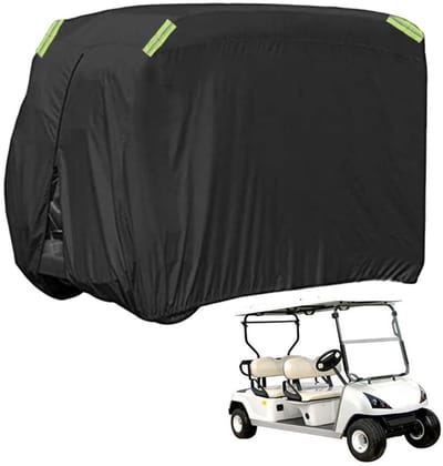 Virtubuy - Golf Cart Cover - UV-bescherming - Weerbestendig - Zwart - Golfmobiel Dekzeil - Waterafstotende Coating - Geschikt voor 2 Zitplaatsen