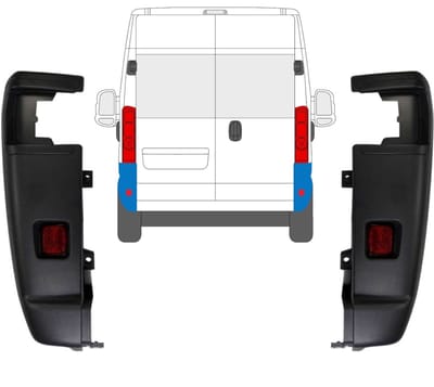 Hoek achterbumper 270 graden voor Opel Movano 2021-2026 / Links + Rechts / Set