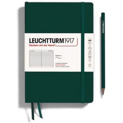 Leuchtturm1917 notitieboek, softcover, medium a5, gelinieerd, bos groen