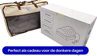 VH Luxe elektrische voetenwarmer met infrarood - Grijs - in luxe geschenk verpakking - Ergonomisch - Hoogte verstelbaar - Regelbaar met dimmer - Perfect voor de woonkamer of werkplek