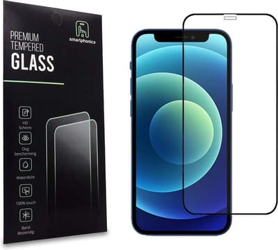 Smartphonica iPhone 12 full cover tempered glass screenprotector van gehard glas met afgeronde hoeken geschikt voor iPhone 12