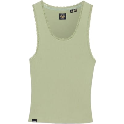 Superdry Vintage Kanten Top Green Grootte: 40