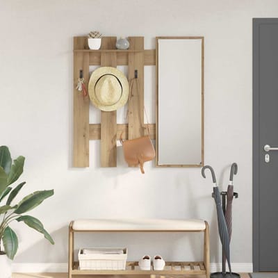 vidaXL - Wandgemonteerde - kapstok - Muurmontage - Artisan - Eiken - Bewerkt - hout