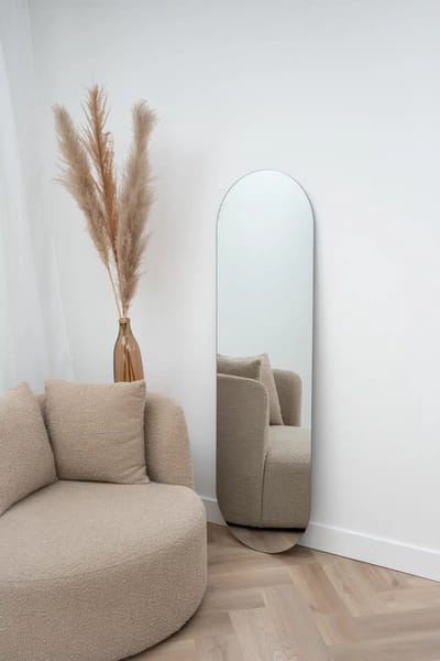 Nordic Style® Ovale spiegel 170x50cm - Frameloos - Scandinavische Spiegels - Ovaal - Zonder lijst - Randloos - Frameloos - Pas spiegel - Staande spiegel - Kleedkamer spiegel - Pas