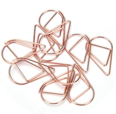Dailygoods - Papieren klemmenset - Paperclips - Creatief ontwerp - Roségoud - Retro stijl - Handig voor school en kantoor - 100 stuks