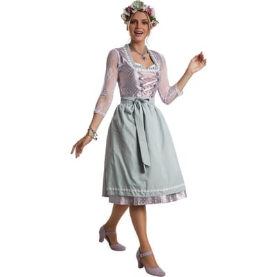 Dressforfun Midi-Dirndl Oberammergau model 2 XL - verkleedkleding kostuum halloween verkleden feestkleding carnavalskleding carnaval feestkledij partykleding - 304628