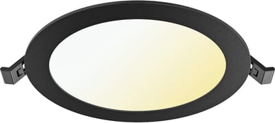 LED Downlight Inbouwspot Dimbaar - Brinton Thin - 12W 1120lm 120° Bundelhoek - Aanpasbare Lichtkleur 3000K-4000K-6500K - IP40 - Rond - Zwart - Ø170mm Buitenmaat - Ø150mm Zaagmaat