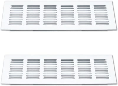 Rechthoekig Ventilatierooster voor Kastventilatie - 2 Stuks aluminium - 300x80mm