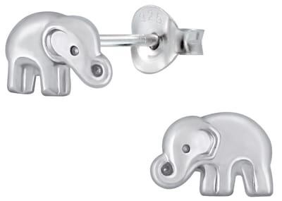 Joy|S - Zilveren olifantje oorbellen - 6 x 8 mm