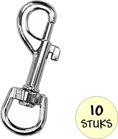 Fako Bijoux - Musketonhaak - Karabijnhaak - Sleutelhanger - Musketon Haak - Karabijn Sluiting - 52x20mm - Zilverkleurig - 10 Stuks