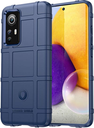 MobyDefend Hoesje - Geschikt voor Xiaomi 12 / 12X - Rugged Shield TPU Backcover - Blauw