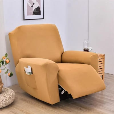 Housse de Canapé Inclinable Extensible Couleur Unie pour Salon Housses de Fauteuil Élastiques Antidérapantes Housse de Canapé Tout Compris