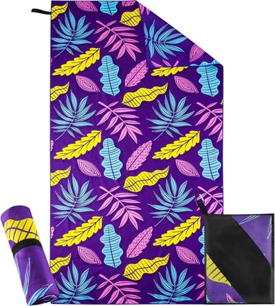 Famanu – XXL strandhanddoek 200 x 100 cm, sneldrogend microvezel, zandvrij, ideaal voor dames, paars