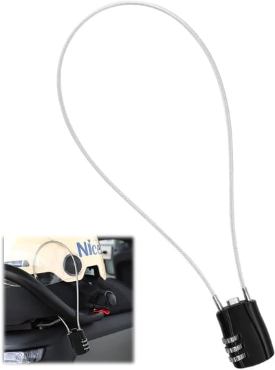 Hangslot 3-cijferig combinatie fietsslot, 19,7 inch kabel, cijferslot geschikt voor buiten, scooter, fiets, ski, fietsen, kettingslot, vuilnisbakdeksel, afvalbak, sportkluisje, bagage, helm