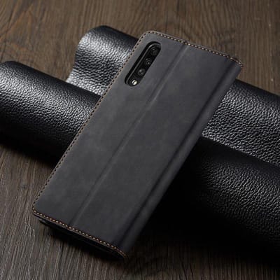 BukkitBow - Leather Case - Kunstleer - Card Case - Hoesje voor Galaxy A10/M10 – Zwart