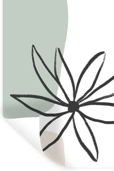 Muurstickers - Sticker Folie - Bloem - Pastel - Minimalisme - 20x30 cm - Plakfolie - Muurstickers Kinderkamer - Zelfklevend Behang - Zelfklevend behangpapier - Stickerfolie
