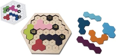 Bijen Puzzel - Houten Puzzel - Logisch Denken - Verschillende Niveaus - 1 Rechthoekig - Mix