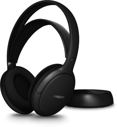 PHILIPS SHC5200M2/12 - Draadloze TV Headphones met 30 uur afspeeltijd, 30 m bereik, digitale 2,4G-verbinding, Over-Ear Comfort Fit, vervangbare batterij, helder digitaal geluid – Zwart
