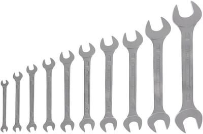 Dubbele Steeksleutelset - Platte Sleutelset - Industrie Automotive Doe-het-zelf - Mat Verchroomd Staal - 6-32 mm - Zilver