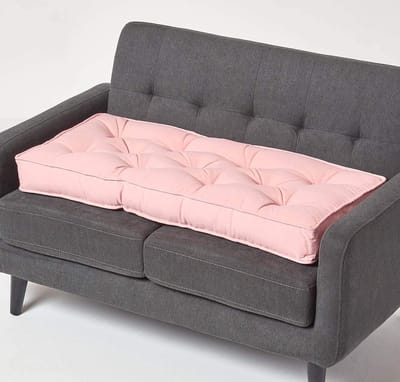 Homescapes Zitkussen voor tweezitsbank 100 x 48 cm - dik zitkussen roze