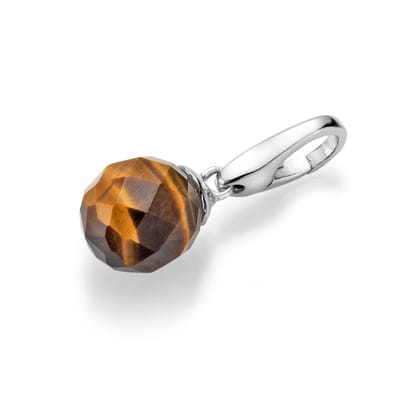Bedel | charm | sterling zilver | tijgeroog | symbool harmonie | karabijn | hanger