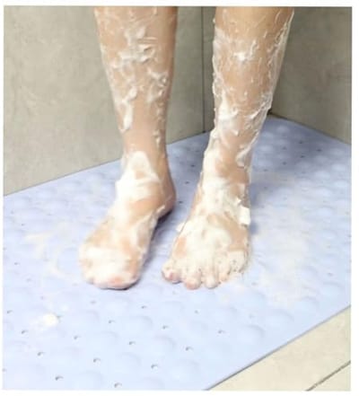 Antislip Massage Douchemat 48x48 cm - Lichtblauw - Wasmachinebestendig en Schimmelbestendig